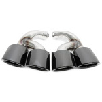 Punta de escape atornillable TA Technix de "doble diseño" en negro/brillante, apta para Porsche Cayenne (958.2). (96PO018)