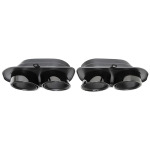Punta de escape atornillable TA Technix "doble diseño" en negro/brillante, apta para Porsche 911 (992). (96PO037)