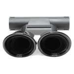 TA Tech­nix End­rohr­blen­de zum an­schrau­ben "dou­ble de­sign" in schwarz/glän­zend pas­send für Por­sche Boxs­ter/Ca­yman (981, 987) (96PO041) - Imagen 2