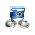 Juego de discos de freno TA Technix Sport, eje trasero, apto para Mitsubishi Pajero II Canvas / Pajero Pinin (EVOBS1683P)