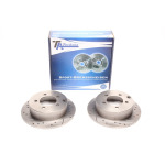 Juego de discos de freno TA Technix Sport, eje trasero, apto para Mitsubishi Lancer Sportback / Lancer Saloon (EVOBS1811P)