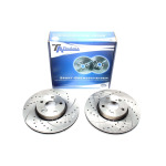 Juego de discos de freno TA Technix Sport, eje delantero, apto para Toyota Avensis / Avensis Liftback / Avensis SW (EVOBS20115P)