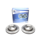 Juego de discos de freno TA Technix Sport, eje delantero, apto para Opel Omega A (EVOBS2020P) - Imagen 2