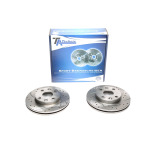 Juego de discos de freno TA Technix Sport, eje delantero, apto para Kia Rio sedán / Rio familiar. (EVOBS20237P)