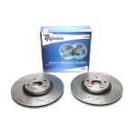 Juego de discos de freno TA Technix Sport, eje delantero, apto para Toyota Avensis Saloon / Avensis Station Wagon / Verso (EVOBS21079P)