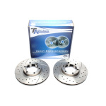 Juego de discos de freno TA Technix Sport, eje delantero, apto para Mitsubishi Pajero I / Pajero I Canvas Top (EVOBS2130P)