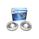 Juego de discos de freno TA Technix Sport, eje delantero, apto para Nissan Pick up III / Pickup / NP300 Pickup III / Urvan Van / Urvan Bus (EVOBS2193P)