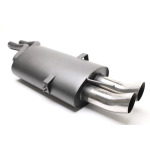 Silenciador trasero deportivo TA Technix 2x76mm DTM apto para BMW Serie 3 E46 Sedán, Coupé, Cabrio y Touring. (EVOE466ED76)