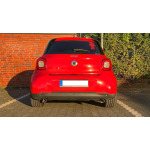 Fox Exhaust Silenciador trasero Smart Fortwo 453, salida transversal derecha/izquierda, incluye tubo flexible - 1x70 tipo 24 derecha/izquierda